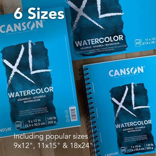 Amazon: Canson - Bloc de acuarela XL, plegable de 9 x 12 pulgadas