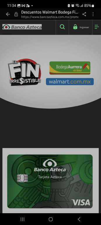 Banco Azteca: 10% de bonificación en Walmart y Bodega Aurrera + cupón electrónico de $500 pesos para segunda compra