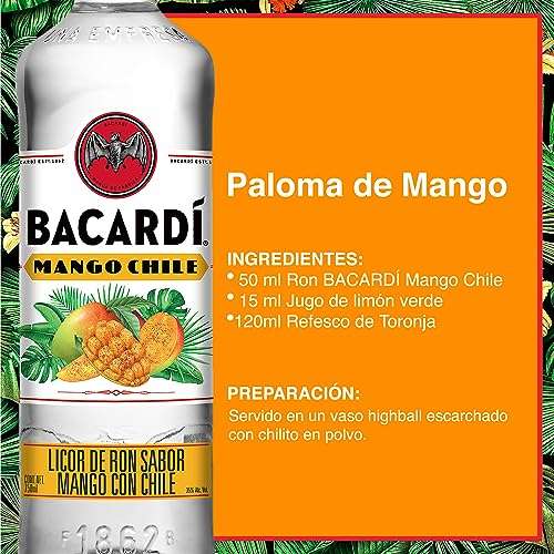 Amazon: Ron BACARDÍ Sabor Mango y Chile de 750 ml | envío gratis con Prime