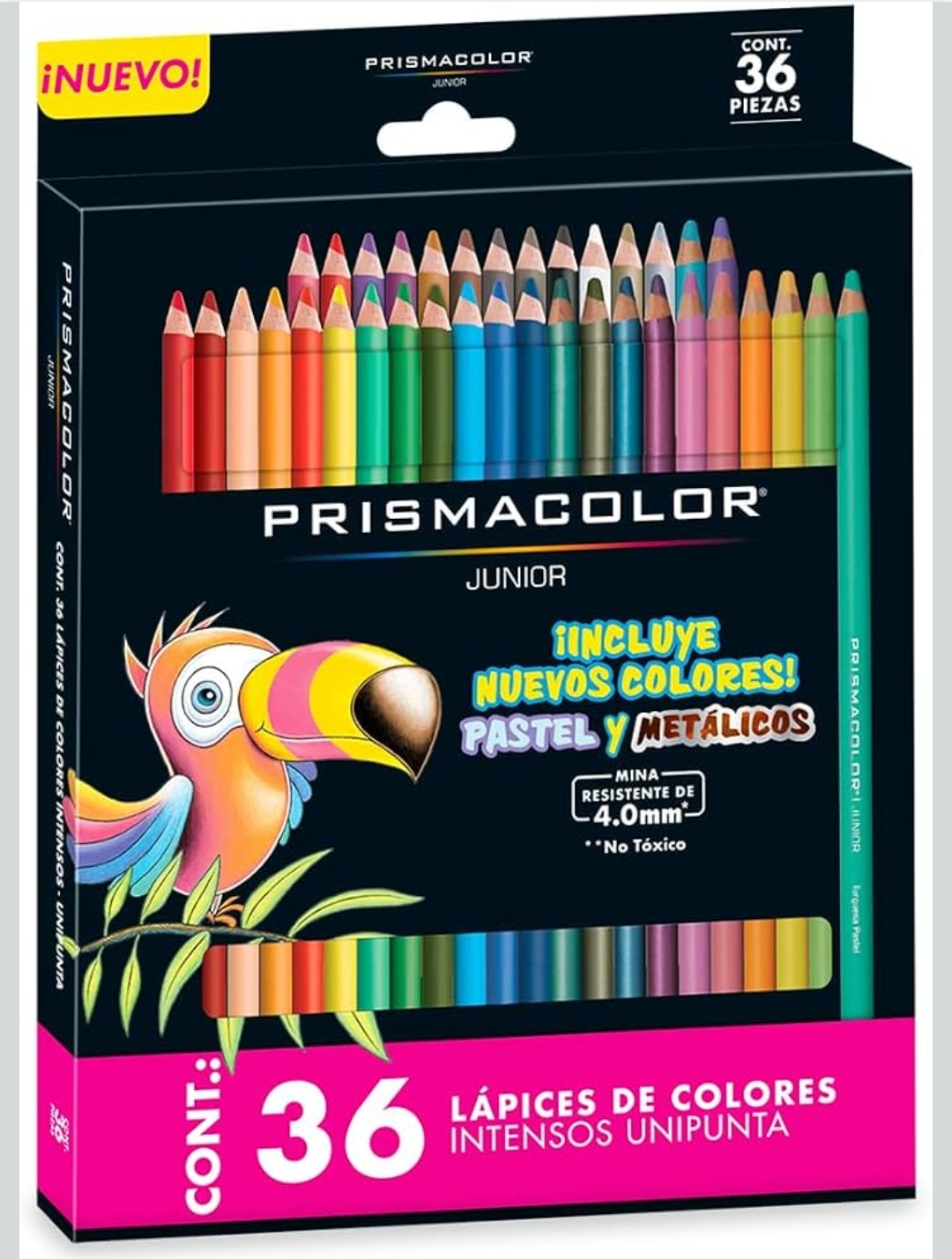 Amazon- Prismacolor - Lápices de Colores Junior, Colores Pastel y Metálicos, 36 Piezas, 4.0mm, No Tóxicos
