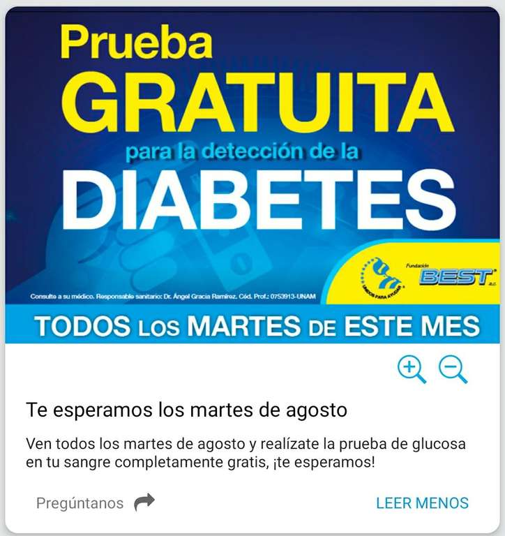 Farmacia Similares: Prueba de diabetes gratuita durante todos los martes de Agosto