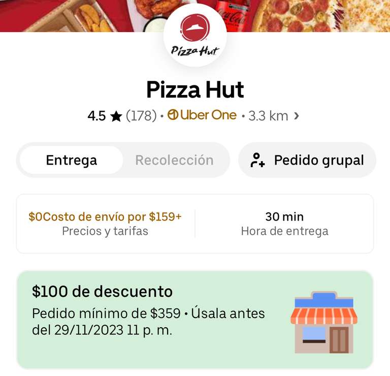 Uber Eats: Pizza Hut - 2 pizzas medianas de pepperoni o 4 estaciones por $149