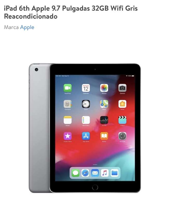 Walmart/Bodega Aurrera: iPad 6th Apple 9.7 Pulgadas 32GB Wifi Gris Reacondicionado