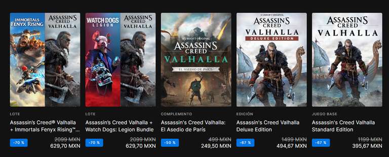 Epic Games: Assassin's Creed Valhalla desde $396 hasta $909 la edición completa