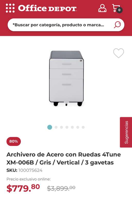 Archivero de Acero con Ruedas (Office Depot)
