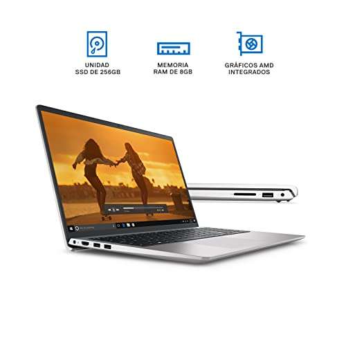 Amazon: Dell Laptop Inspiron 3515 15.6" Ryzen 3, 8GB RAM, 256GB SSD, Win 11, Plata.