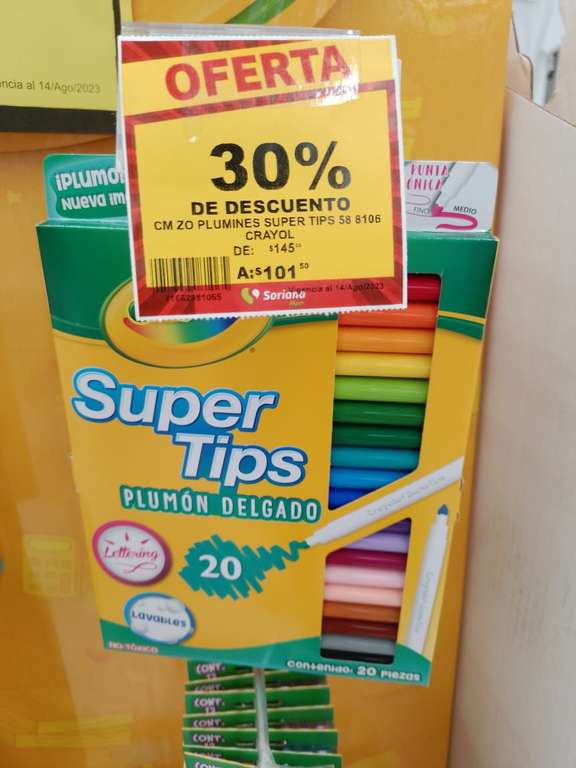 Soriana: 20 Plumines Crayola en oferta