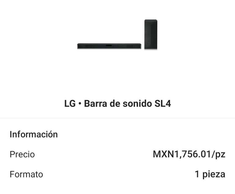 Chedraui selecto por cornershop: LG Barra de Sonido SL4
