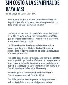Rayadas Femenil: Entrada gratis al estadio llevando algo de rayadas (Rayadas vs Pachuca Femenil)