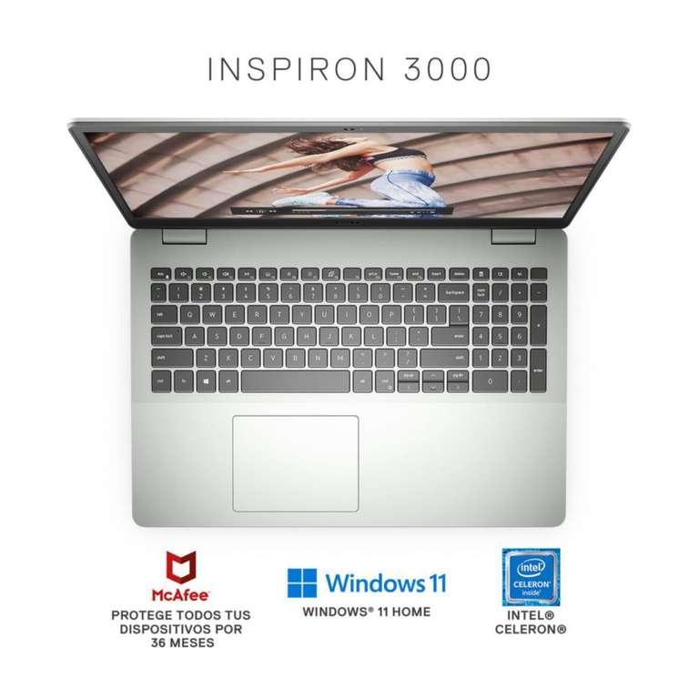 Elektra: Laptop Dell Inspiron 15 3502 Intel Celeron N4020 RAM 4GB 128SSD Plata