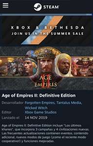 Steam Age of empires II Definitive Edition