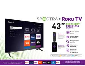 Radioshack: Pantalla Spectra Smart TV Roku 43-RSPF 43 pulg. Led FHD