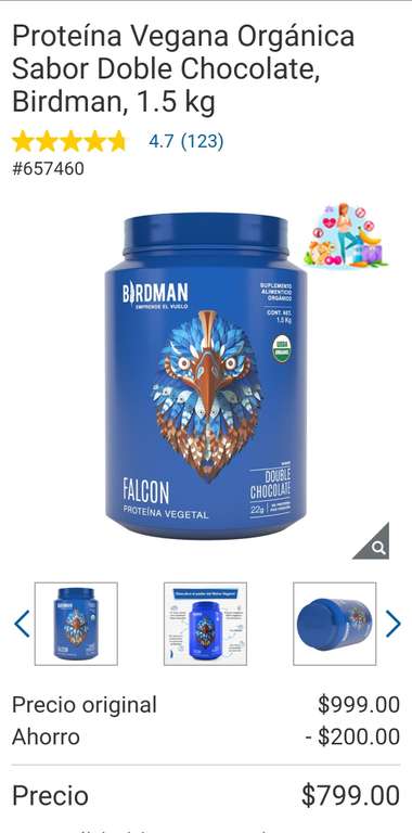 Cotsco: Proteina Birdman Vegana Organica 1.5k