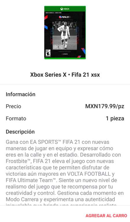 Cornershop: FIFA 21 Xbox Series y Xbox One