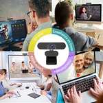 Amazon: Cámara web HD 1080P, Webcam PC con Microfono de vídeo digital en vivo con micrófono dual integrado, cámara de computadora USB.
