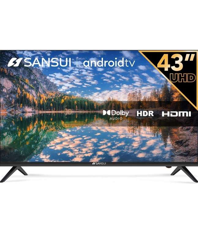 Amazon: SANSUI SMX43T1UA 43" Ultra HD, Android TV, HDR10, Google Assistant, (2022) , precio tarjeta digital Banorte
