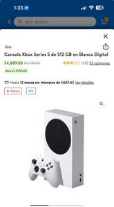 Walmart: Consola Xbox Series S de 512 GB ($4,298 CASHI)