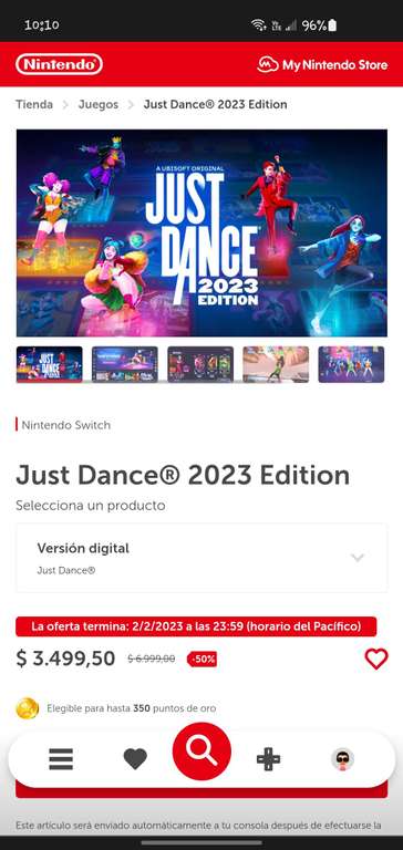Just Dance 2023 - 350$ - Eshop Argentina - BBVA Tarjeta Digital para evitar impuestos