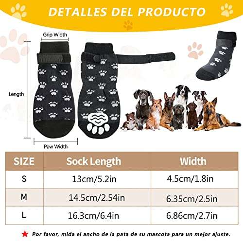Amazon: Calcetines Antideslizantes para Perros con Protectores de Patas,Calcetines Antideslizantes