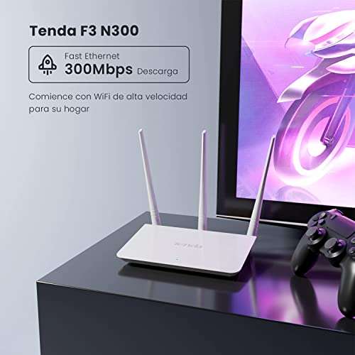 Amazon: Tenda F3 N300 Router Inalámbrico WiFi, 3 Antenas de 5 dBi, 300 Mbps a 2.4 GHz,