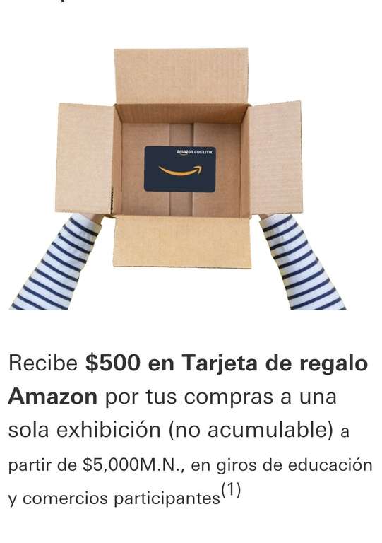 HSBC: $500 en Tarjeta Amazon en compras minimas de $5000 en giros de educación (Independiente También participan para un viaje y más)