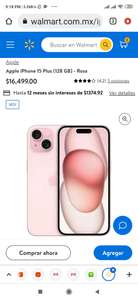 Walmart: Apple iPhone 15 Plus (128 GB) - Rosa