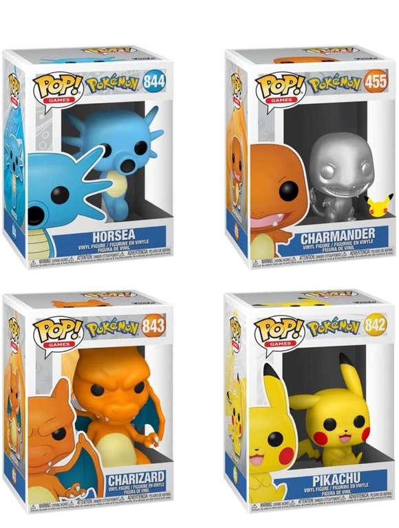 Amazon: Funko Pop! Pokemon Set Serie 7 - Pikachu, Charizard, Horsea, Charmander Plata Metálico (al momento de pagar baja a 880)