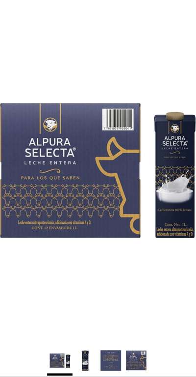 Amazon: Alpura Leche Entera Selecta, 1 L. Paquete de 12