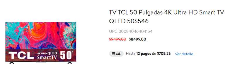 Walmart: TCL 50" 4K Ultra HD Smart TV QLED