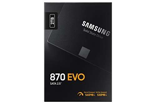 Amazon: SAMSUNG Electronics 870 EVO 2TB 2.5 Pulgadas SATA III SSD Interno (MZ-77E2T0B/AM)