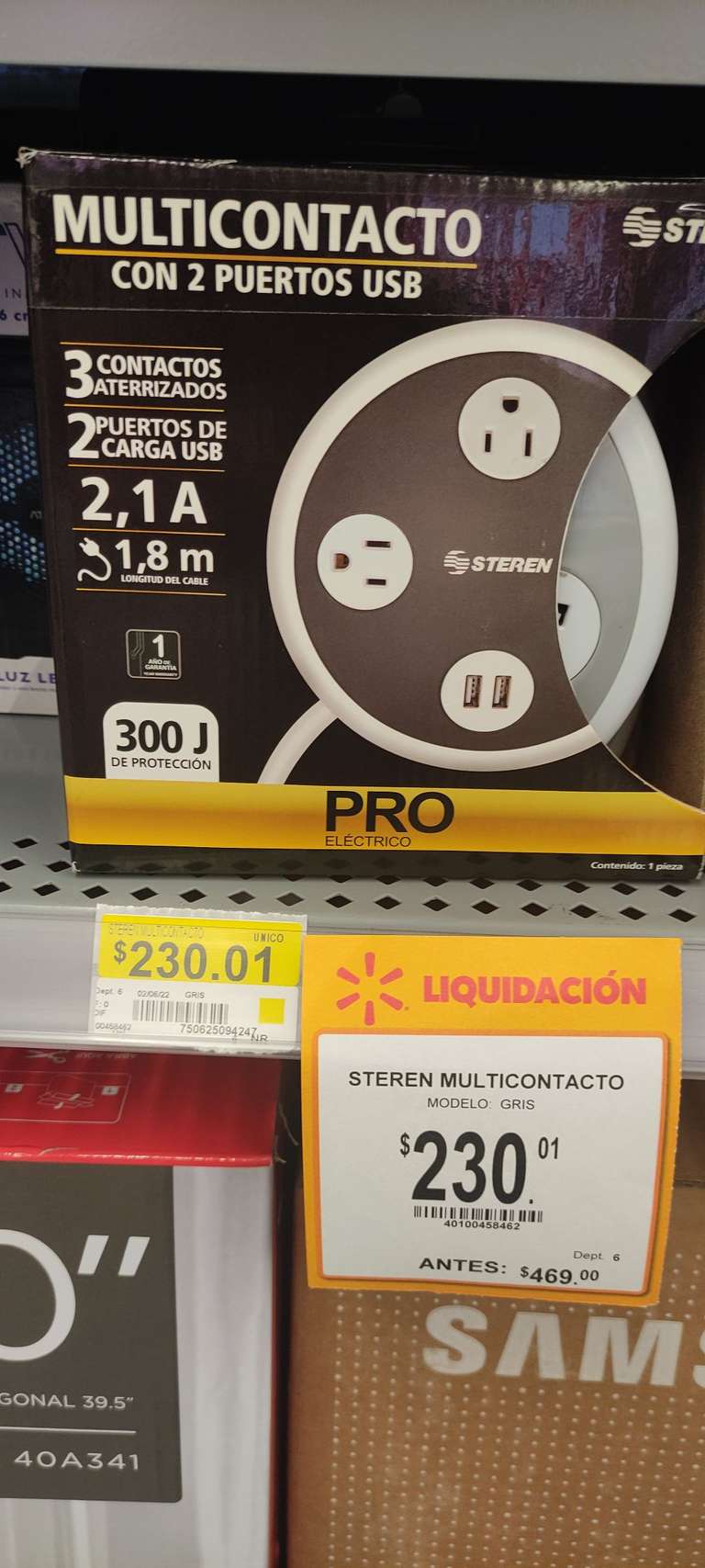 Walmart: Multicontacto Steren con 2 puertos USB