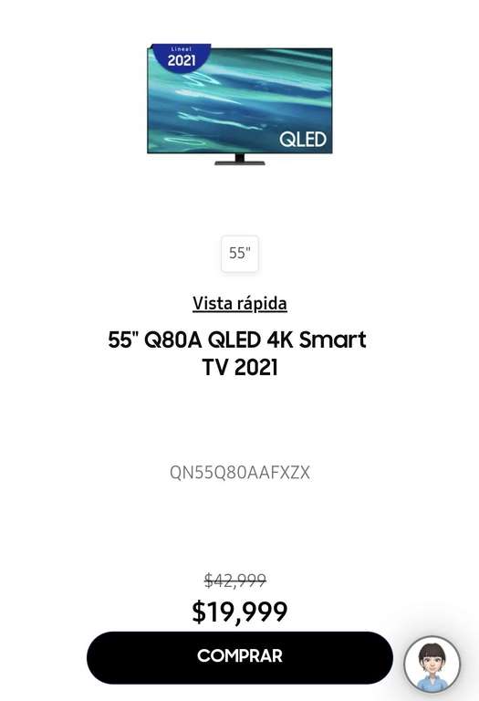 Samsung Store: Pantalla Qled 55 Q80A (2021)