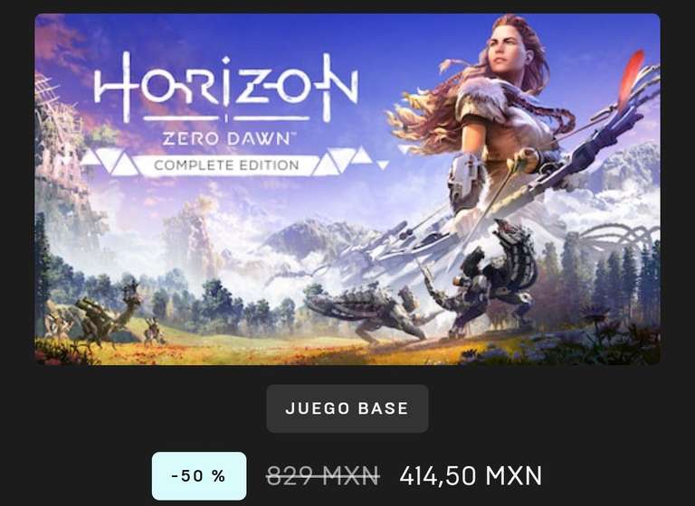 Epic store: Horizon Zero Dawn Complete Edition al 50%