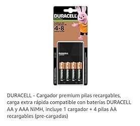Cargador Duracell Pilas AA y AAA - Incluye 4 pilas doble A