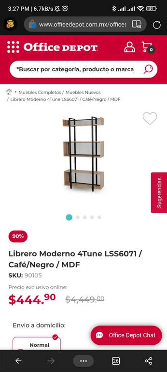 Office Depot: Librero Moderno 4Tune LSS6071 / Café/Negro / MDF
