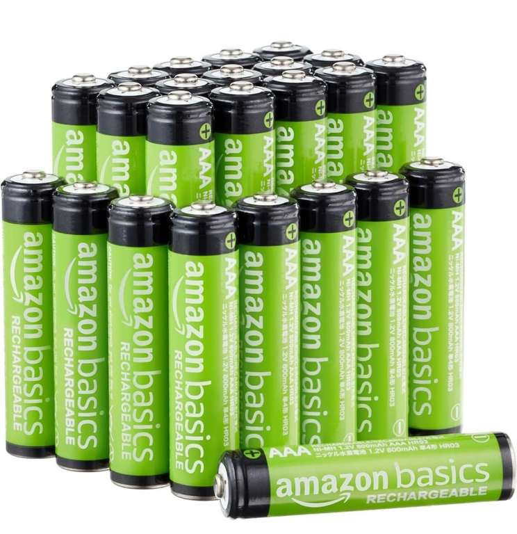 Amazon: Paquete de 24 baterías recargables AAA Performance 800 mAh