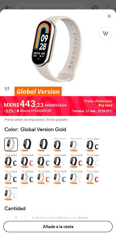 Aliexpress: Xiaomi Mi Band 8 Global