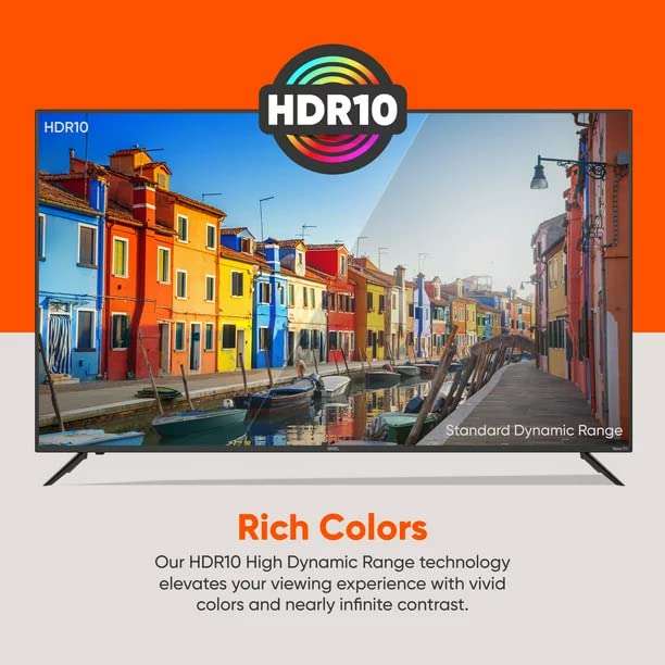 Amazon: onn Televisión 75” Clase 4K UHD (2160P) LED Smart TVHDR(100044717) Compatible con Netflix, Hulu, Prime Video y más (Reacondicionado)