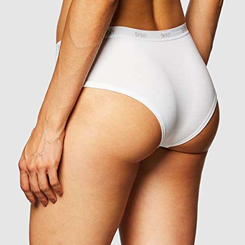 AMAZON, Skiny Cómodo Ropa Interior a la Cadera para Mujer color blanco talla mediana | Oferta Prime