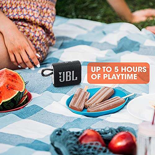 Amazon | JBL Go 3: Altavoz portátil con Bluetooth, batería integrada, función impermeable y resistente al polvo . (Reacondicionado)