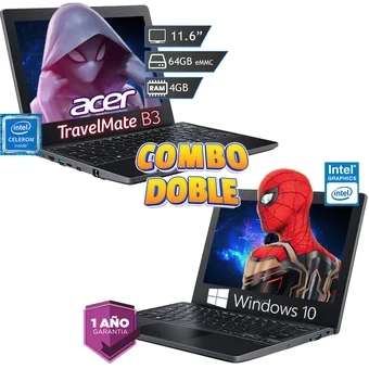 Linio: Combo de 2 Laptops Acer TravelMate B311 Con Procesador Intel Celeron N4020 con PayPal