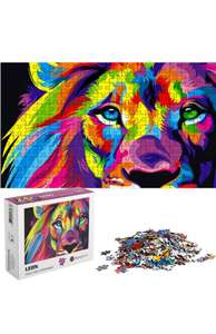 Amazon: Rompecabezas de 1000, Diseño León de Colores, Calidad Premium, 70 x 50 cm (Largo x Ancho)