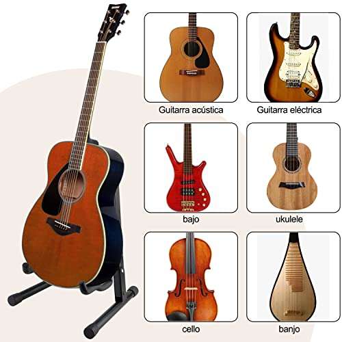 Amazon: Cupón $100 Portátil Soporte para Guitarra, Plegable Universal con Brazos Acolchados y Pies de Gomade Metal