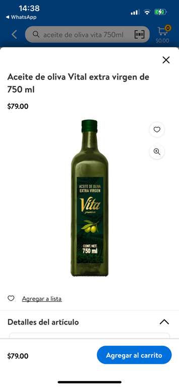 Walmart: Aceite de oliva