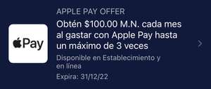 American Express: Gasta $100 con apple pay y recibe $100 hasta tres veces por mes