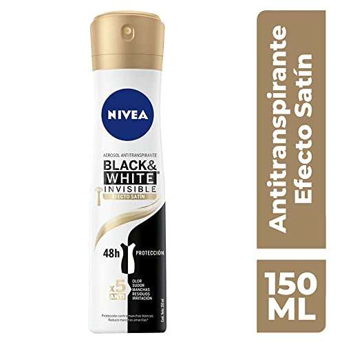 Amazon: NIVEA Desodorante Antimanchas para Mujer, Invisible Efecto Satín (150 ml)