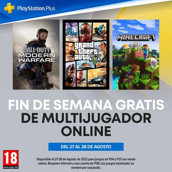 PlayStation: Multiplayer Gratis 27 y 28 de Agosto
