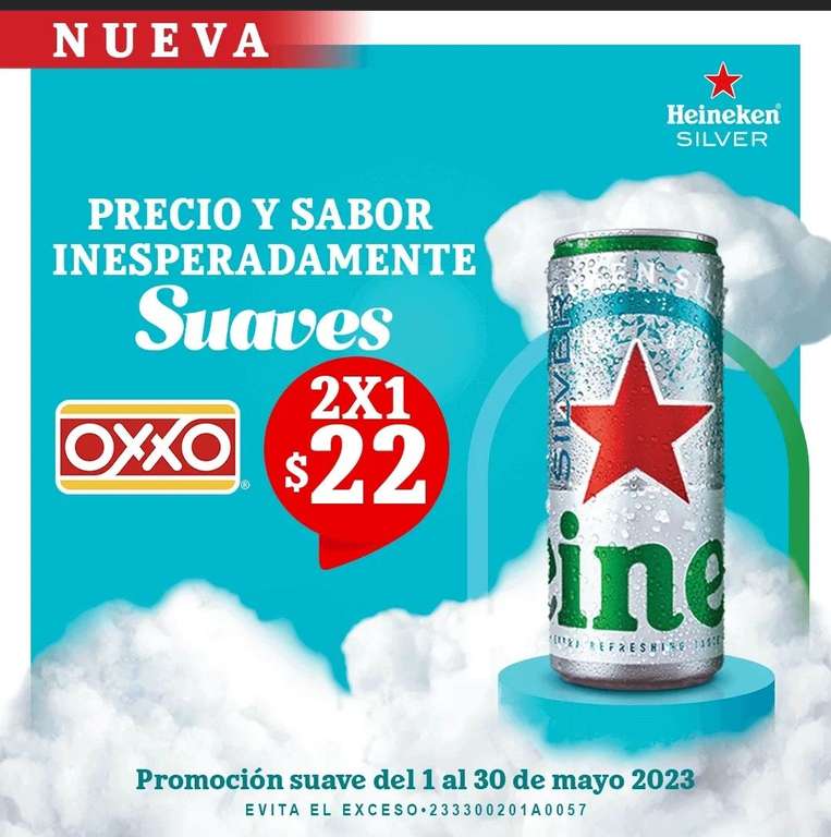 Oxxo: Heineken silver 2x22 pesos