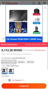 AliExpress: TABLETA LENOVO LEGIÓN Y700 ( 8GB/128GB ) ROM GLOBAL