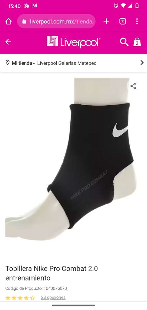 Liverpool: Tobillera Nike Pro Combat 2.0 entrenamiento - promodescuentos.com